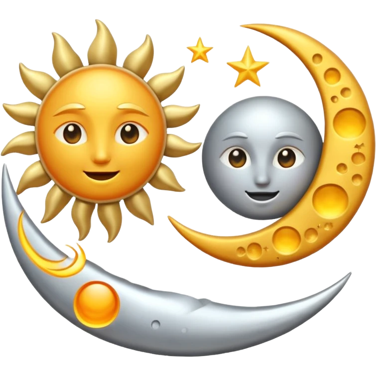 The sun and The moon dancing  emoji