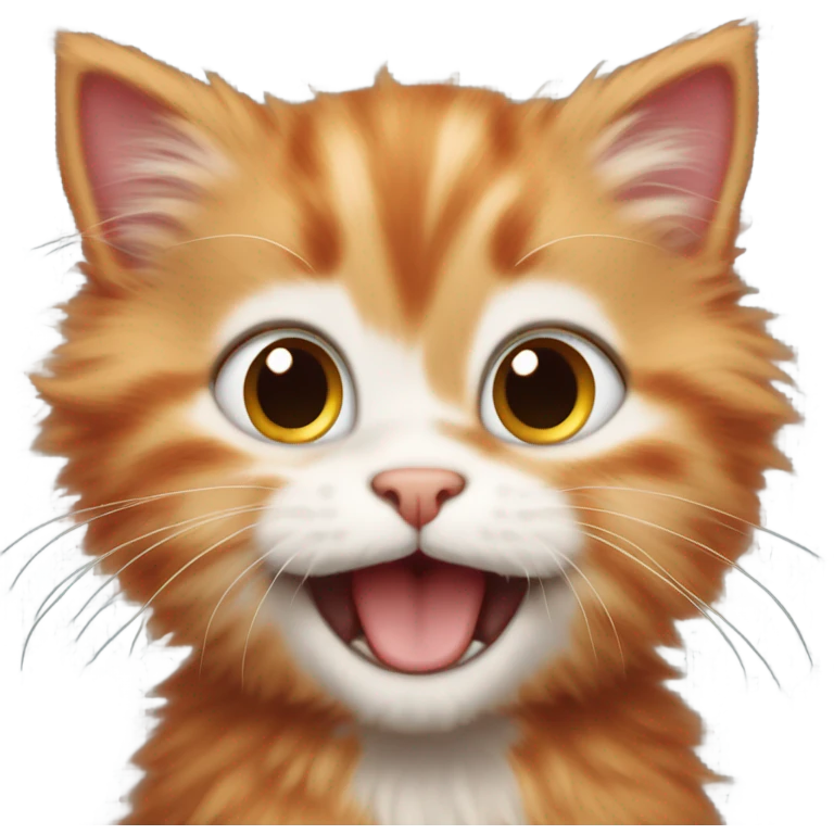 Laughing red fluffy kitten  emoji