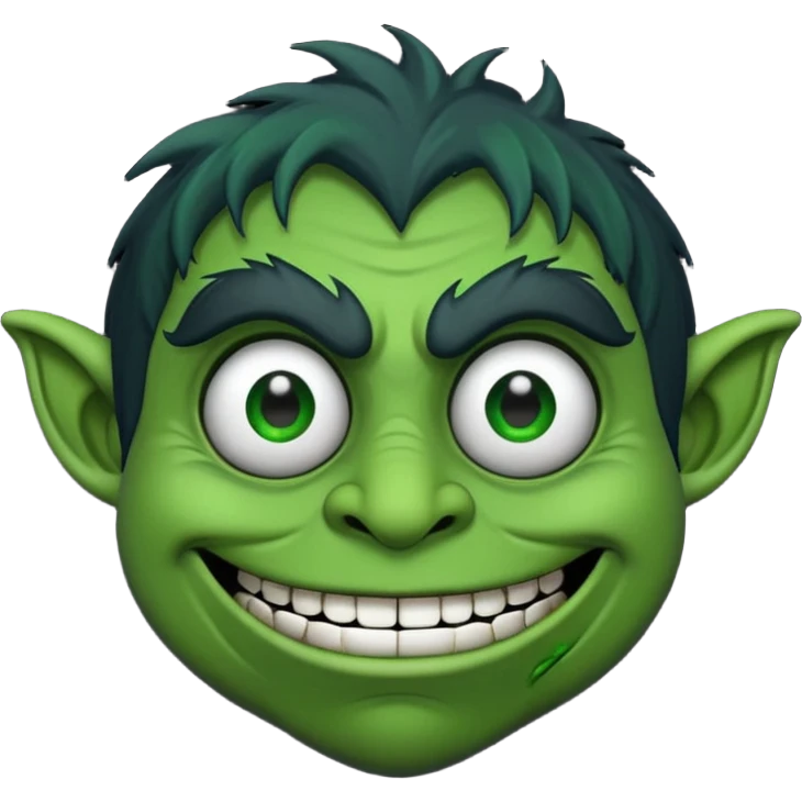 Black troll face with dollar eyr emoji