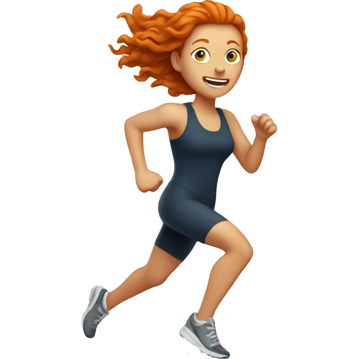 Ginger woman running emoji