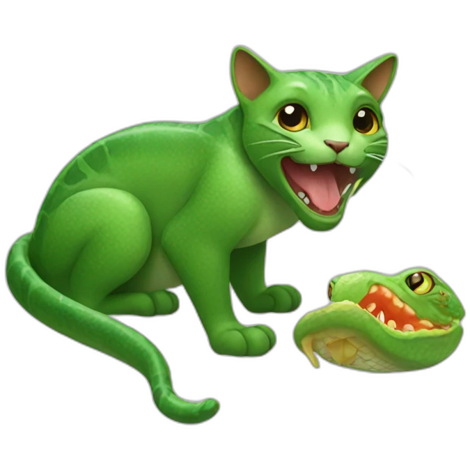 Cat eating lézard emoji