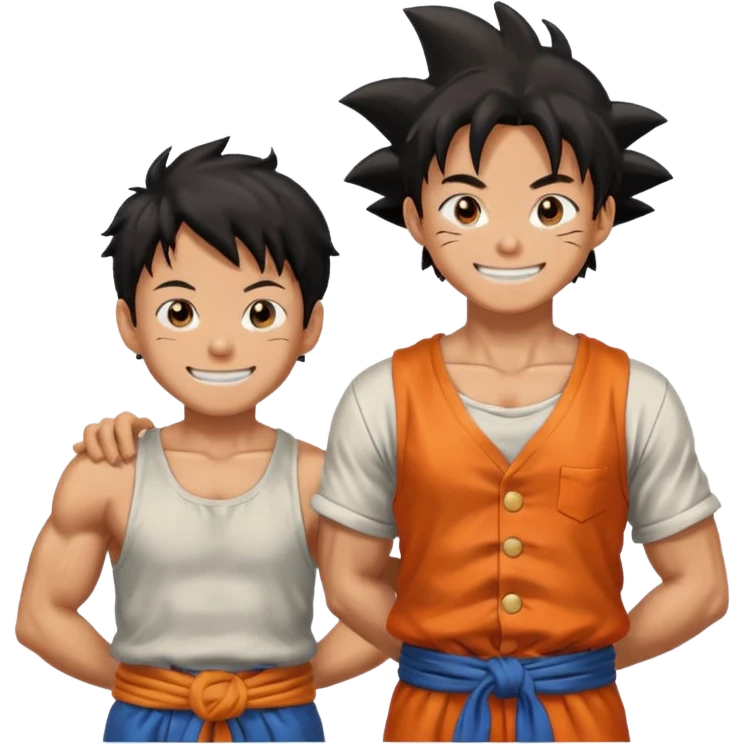 Luffy and goku emoji