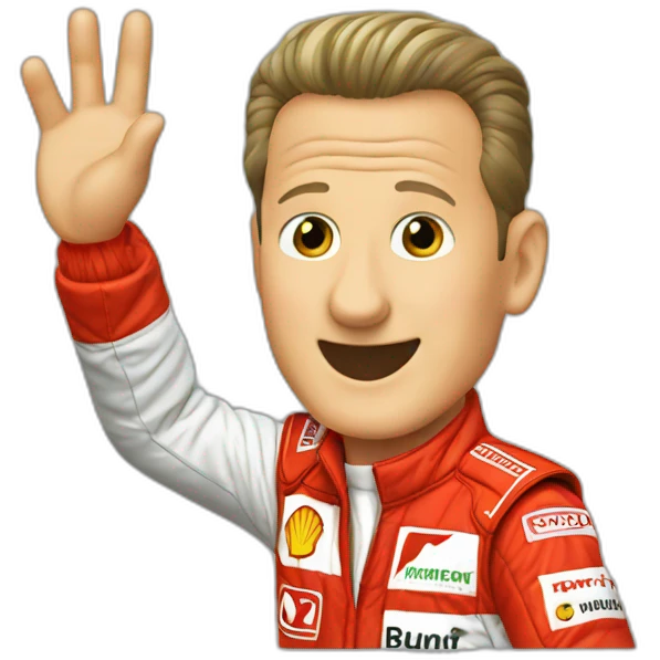 Michael Schumacher waving emoji