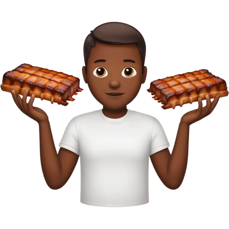 Person with bbq ribs in each hand  emoji