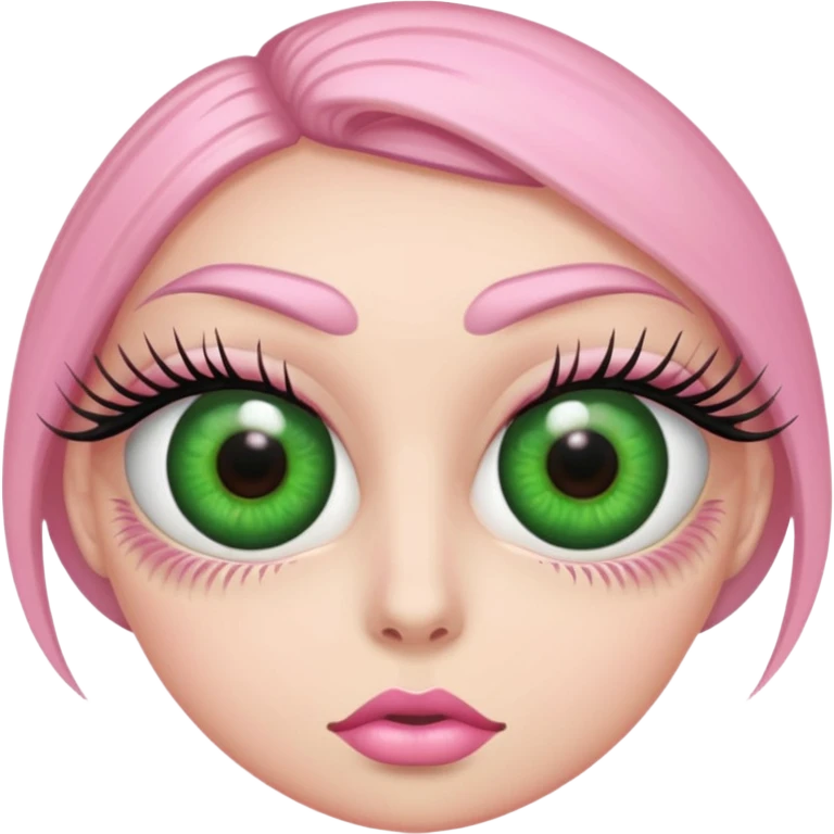 pink green eyeballs lashes only emoji