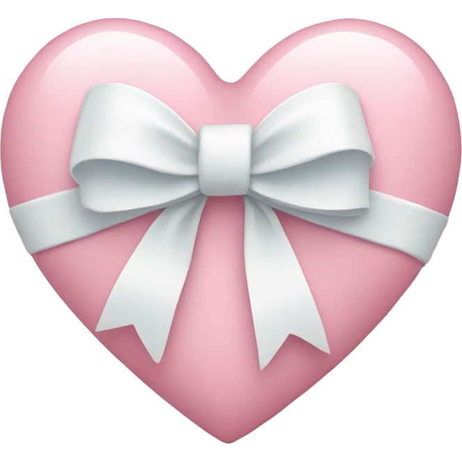 Pastel pink heart with white bow emoji