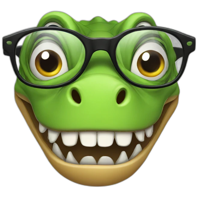 dinosaur glasses emoji