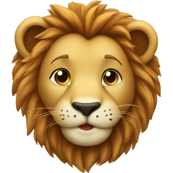 Cute lion with kiss emoji