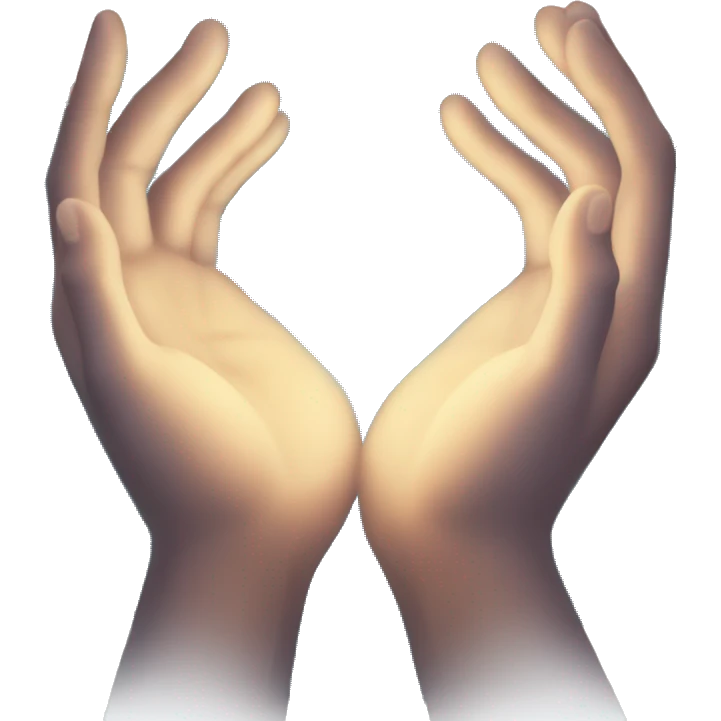 Healing hands glow  emoji