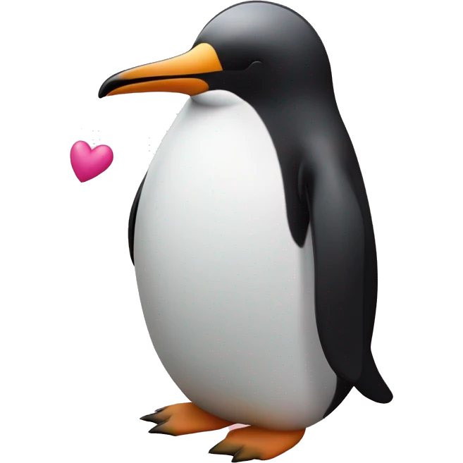 un pinguino con una moñito rosado emoji