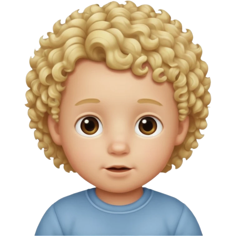 Make a cute baby boy with blonde curly hair  emoji