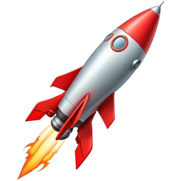 aesthetic red rocket lifting off emoji