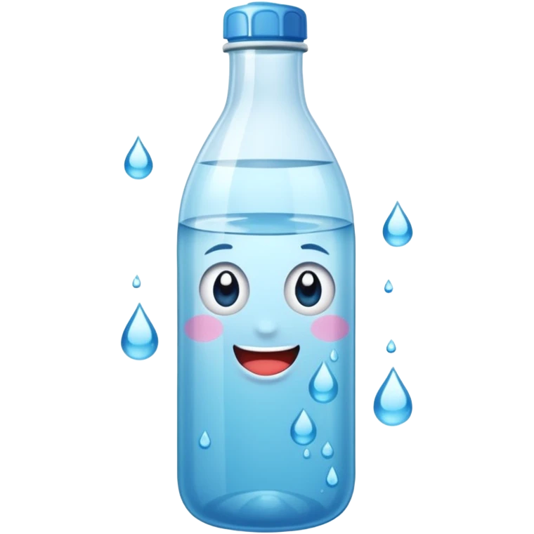 botella de vidrio de agua sin rostro emoji
