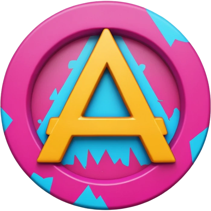 A 3D cartoon graffiti-style anarchy “A” inside a circle, rough texture, dark background, Memoji-style. emoji