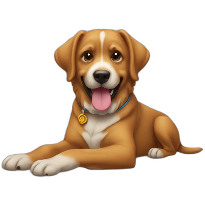 Un chien fait le signe ok emoji