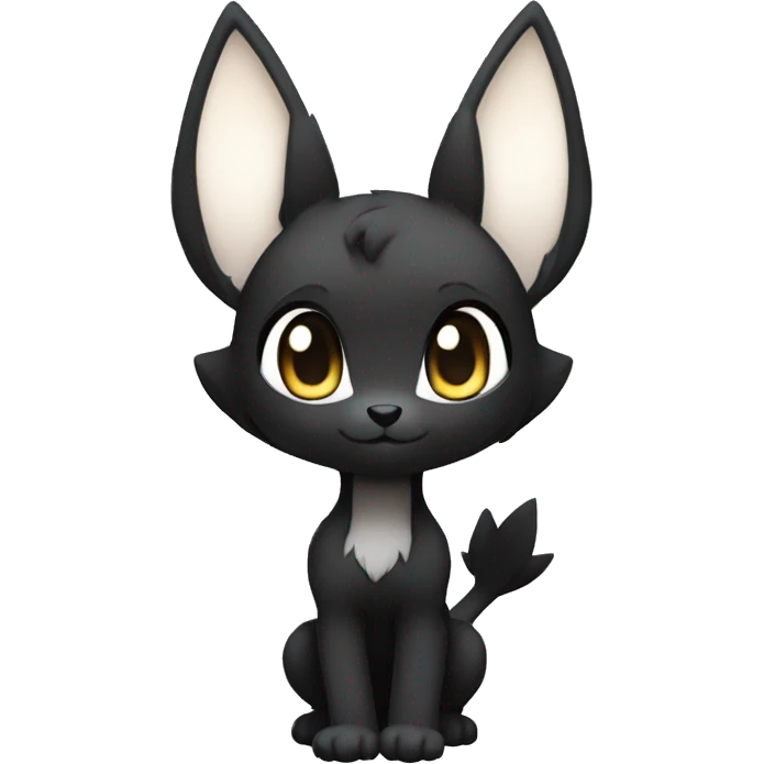 a anthro chibi-style black sparkle-Fakémon-hybrid full body emoji