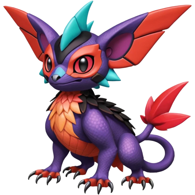  exotic tropical cyber-Litten-Noivern-Stitch-Noibat-Trico-Fakémon-Pokémon-Vernid-creature emoji