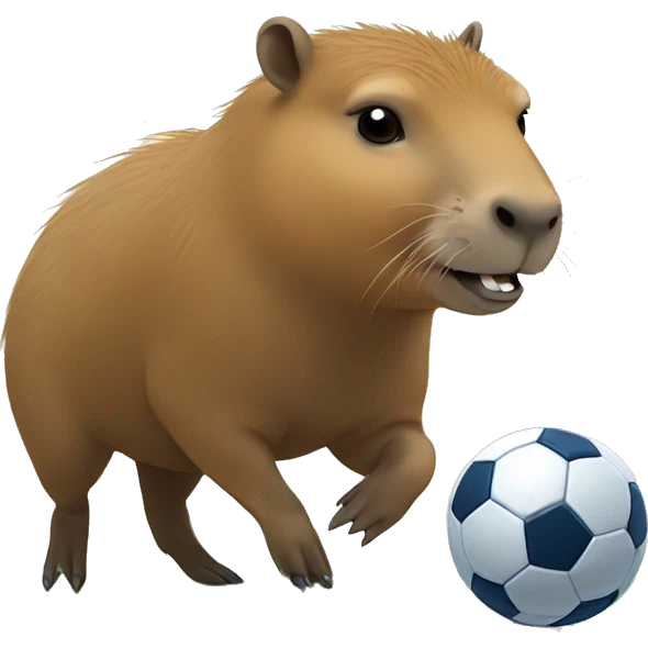 Capybara playing soccer emoji
