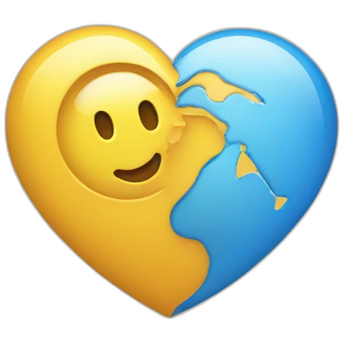 logo with one heart and one world emoji