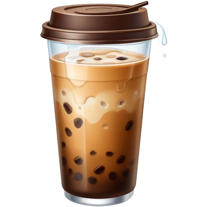 Flat lid iced coffee with milk emoji