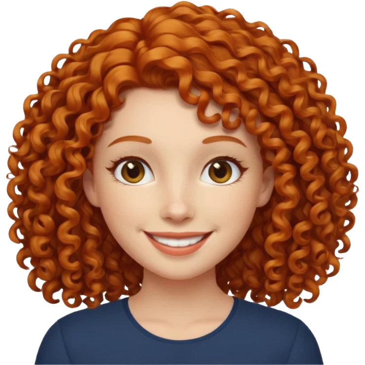 woman with ginger curly hair emoji
