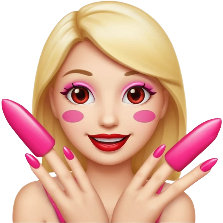 Sassy emoji nails 💅🏼+😉+👄 emoji