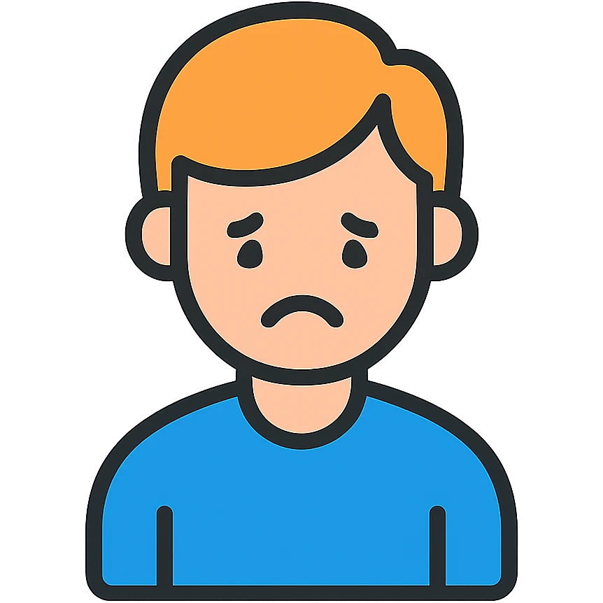 A person with a sad expression, looking lonely emoji