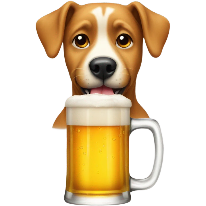 dog drinking beer emoji