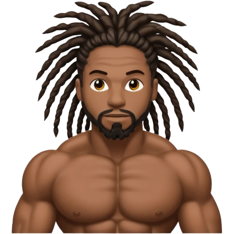 Black bodybuilder with dreads emoji