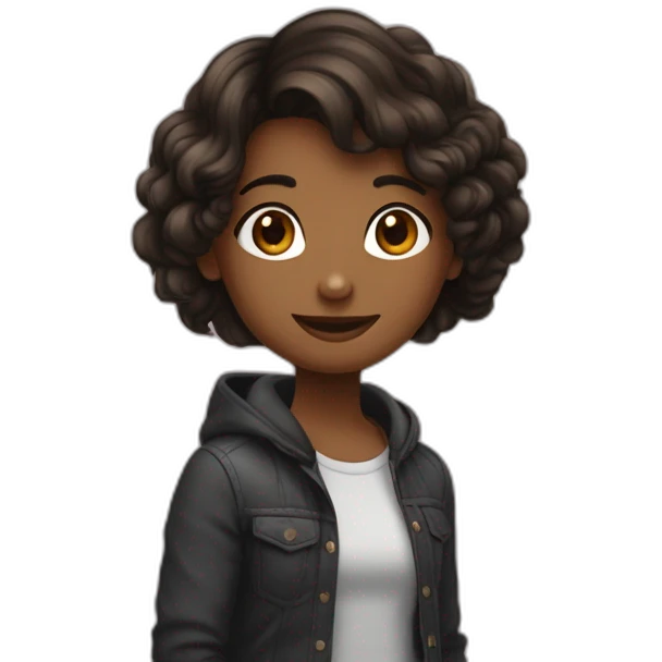Amoureux une fille au cheveux noir et une fille au cheveux brun emoji