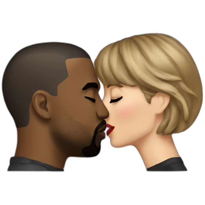 kanye and taylor swift kissing emoji