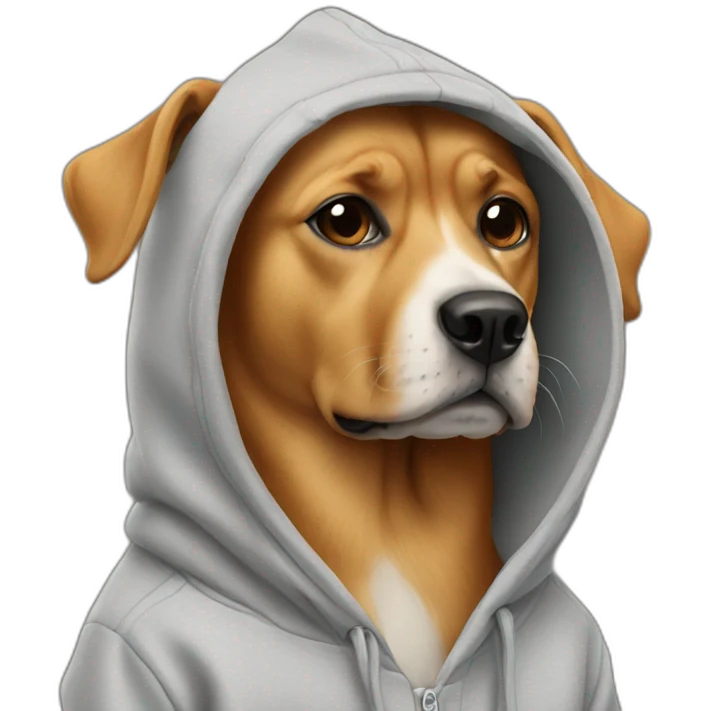 Dog wearing a hoodie  emoji