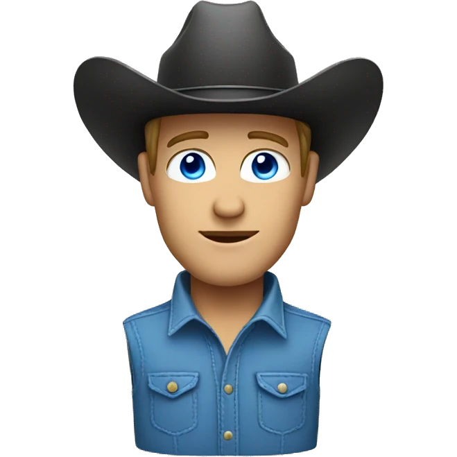 white man with blue eyes wearing cowboy hat  emoji
