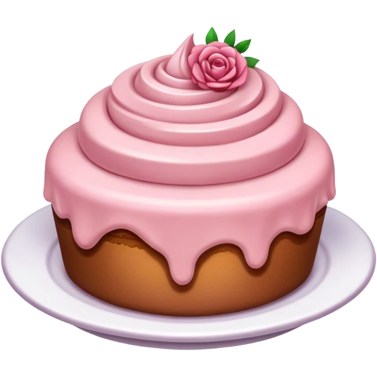 Realistic dusty rose coloured dessert emoji