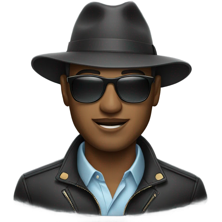 cool guy in shades and hat emoji