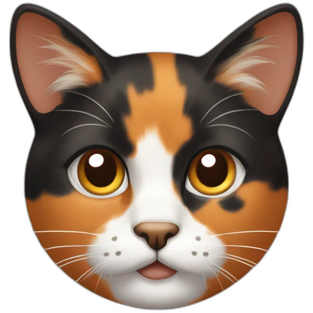 Calico cat with orange, brown and black pattern on it’s face emoji