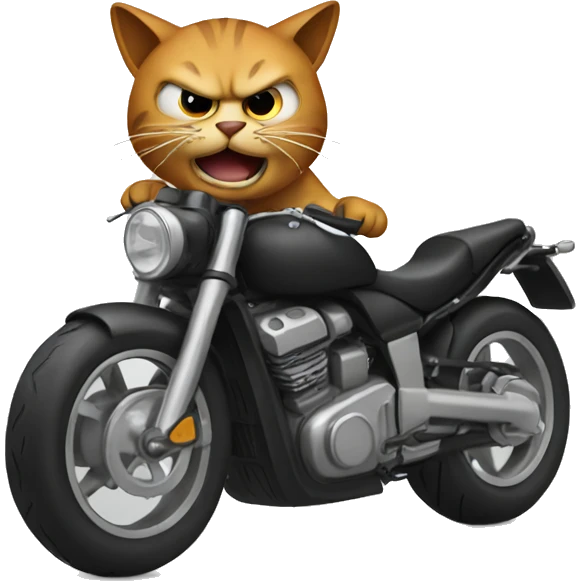 A angry cat making a motorcycle emoji