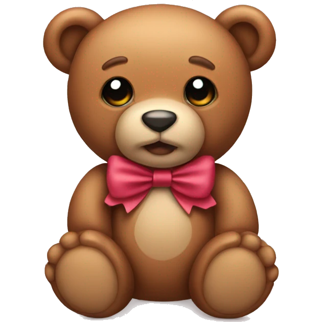 Teddy bear wearing a bow emoji