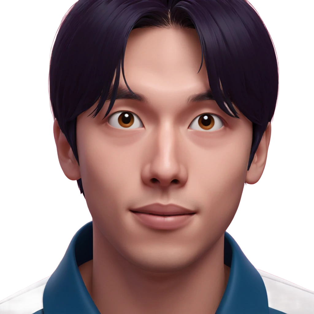 male portrait with pink background emoji