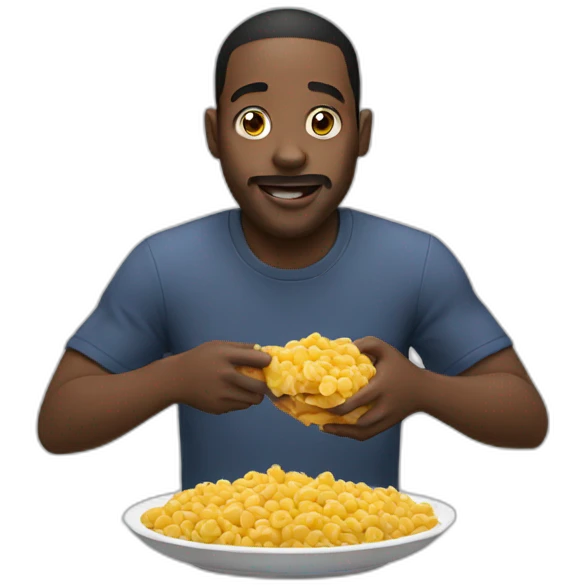 black man eat emoji