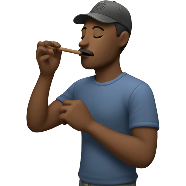 A guy smoking a blunt emoji