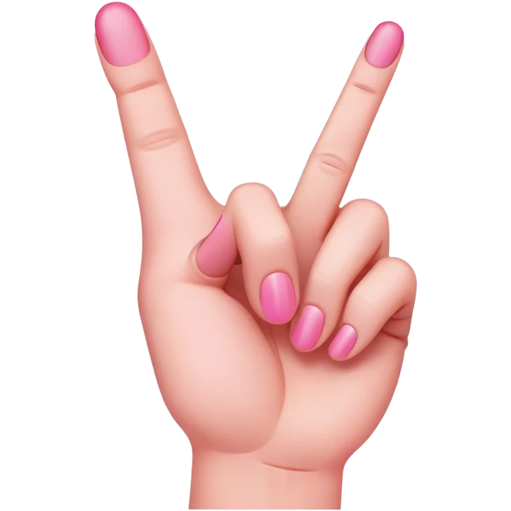 Pink middle finger emoji