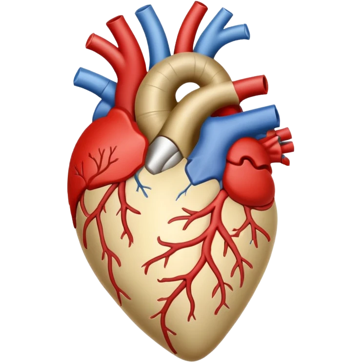 Anatomy heart + beige flower emoji