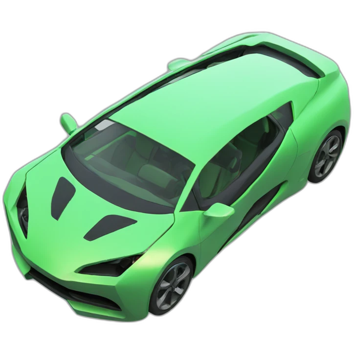 futuristic car green 3d emoji