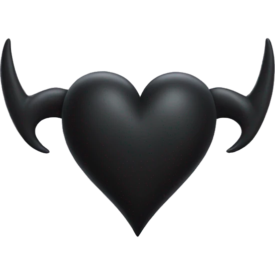 Black heart with small black horns and tail emoji