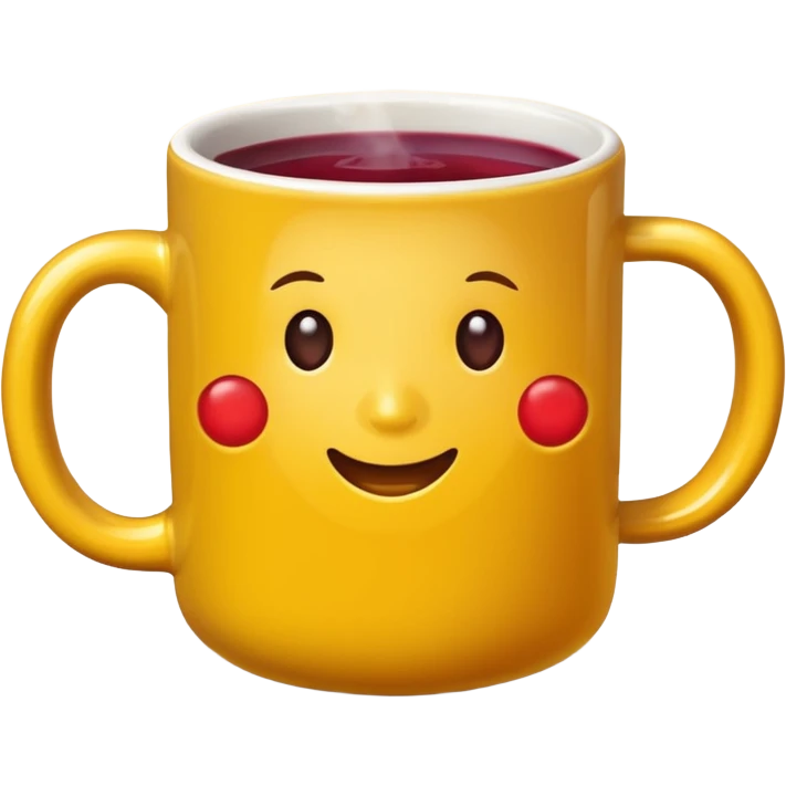 a yellow mug with steaming mulled wine without face

 emoji