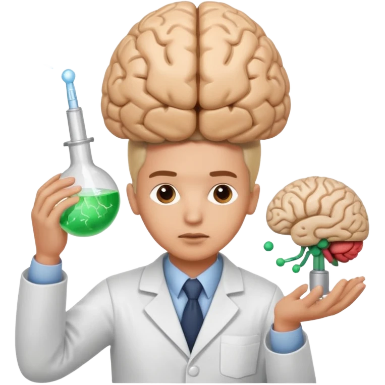 cientista estudando o cérebro emoji