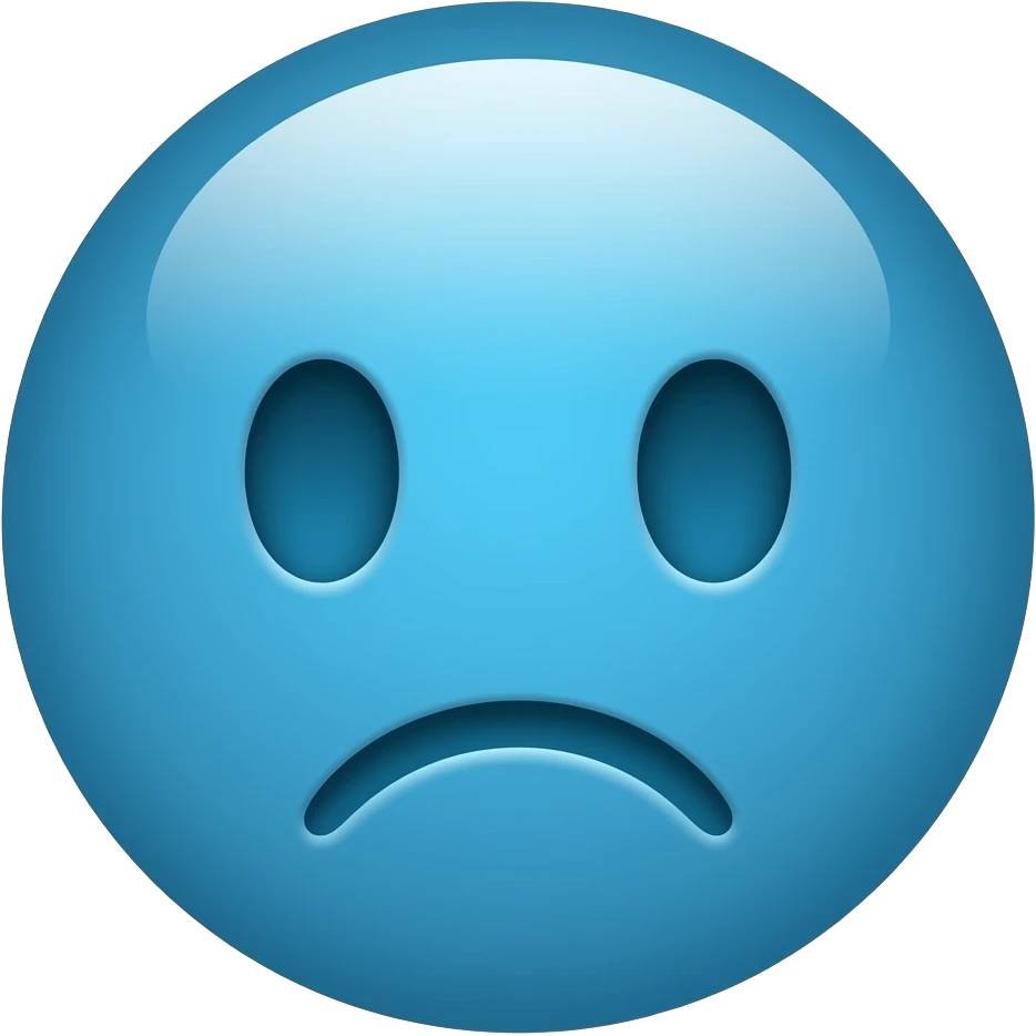 cria um emoji azul sem rosto emoji