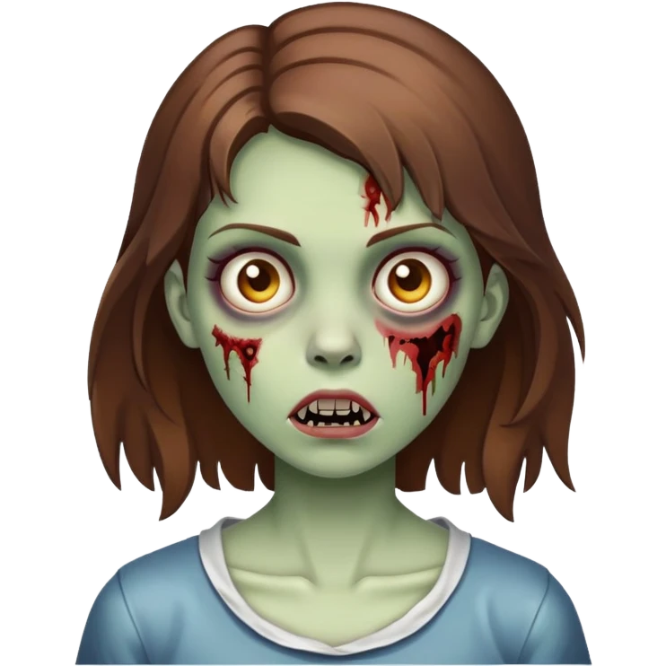 girl zombie with brown hair emoji