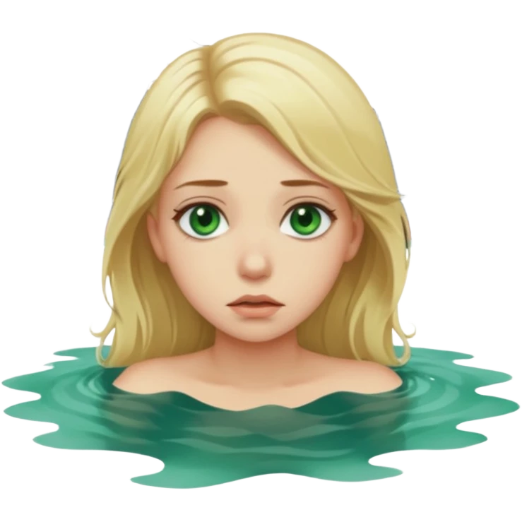 sad depressed weak cs major who is a pretty girl with blond hair and green eyes drowning on ship, very pretty very sad and weak emoji